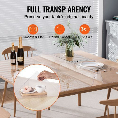 Διαφανές Προστατευτικό Τραπεζιού Vevor Pvc 48x48 Εκ 1.5mm Zfxpvczb48x40k46av0