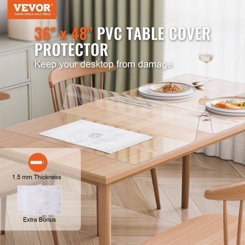 Διαφανές Προστατευτικό Τραπεζιού Vevor 36x48 Ιντσών 1.5mm Zfxpvczb36x4ayofyv0