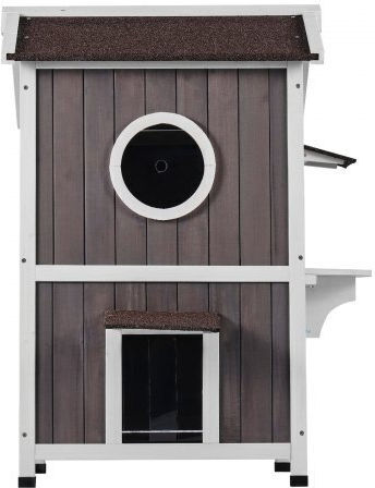 Two-Story Wooden Cat House with Roof & Doors Vevor Fwsmzmbhsscssfkxhv0