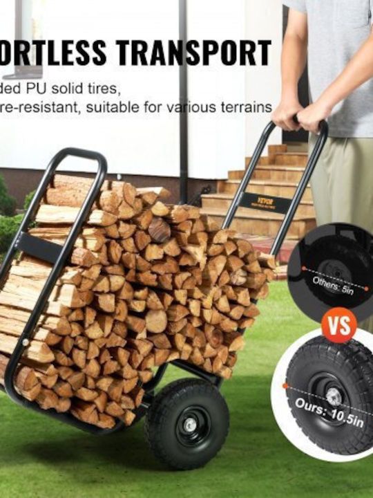 Vevor Inox Wood Transport Trolley 43.3x20.5x26.4cm Black