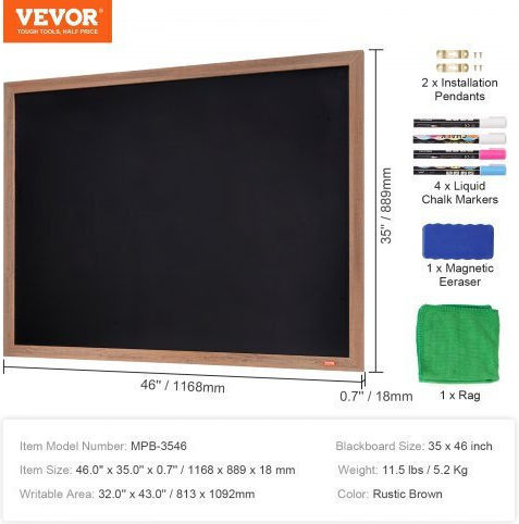 Vevor Chalk Board 88.9x116.84cm