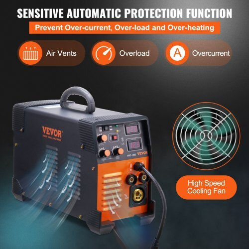 Vevor Welding Machine Inverter MIG / TIG / MMA with Maximum Welding Current 200A and Duty Cycle 85%