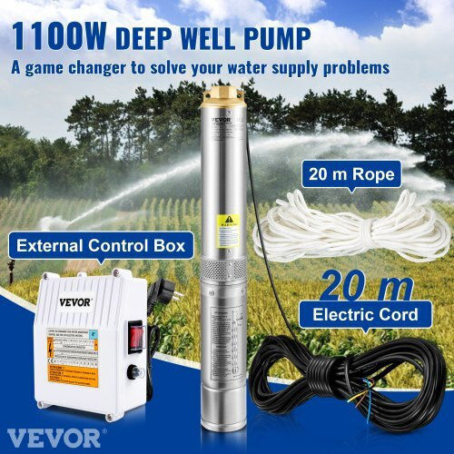Vevor Μονοφασική Αντλία Γεωτρήσεων 1.46hp SJQSBWZQDHOC1UYDZV2