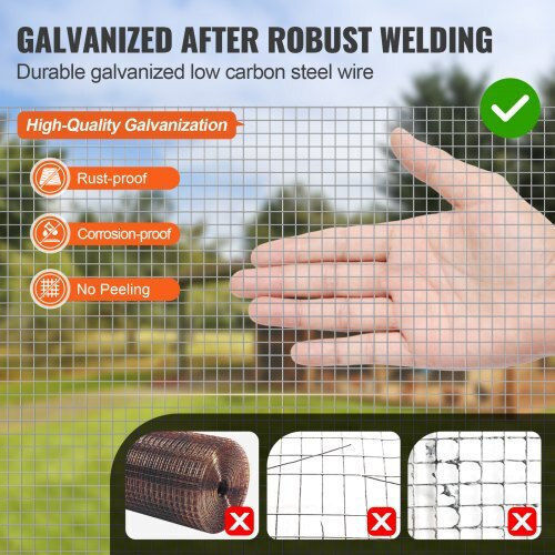 Vevor Galvanized Chicken Wire 0.9x30.48m