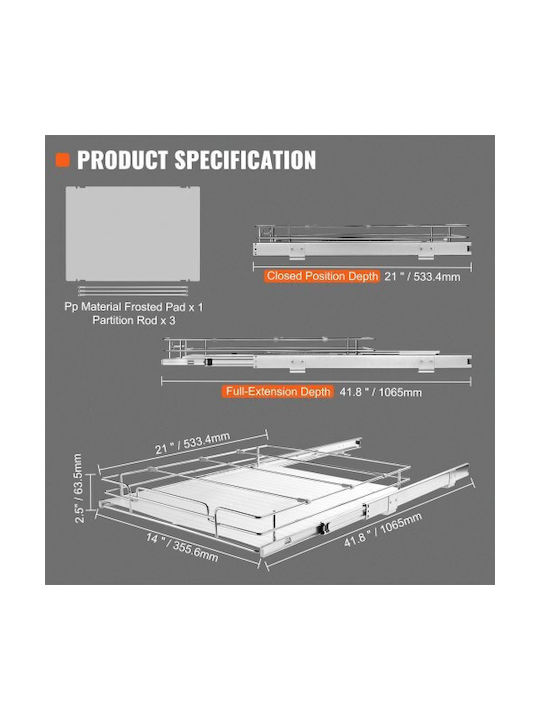 Vevor Επιτραπέζια Βάση Inox 35x53εκ. Ασημί