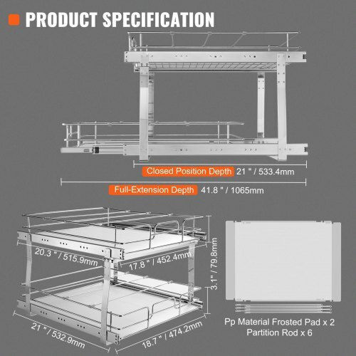 Vevor Επιτραπέζια Βάση Inox 48x51εκ. Ασημί