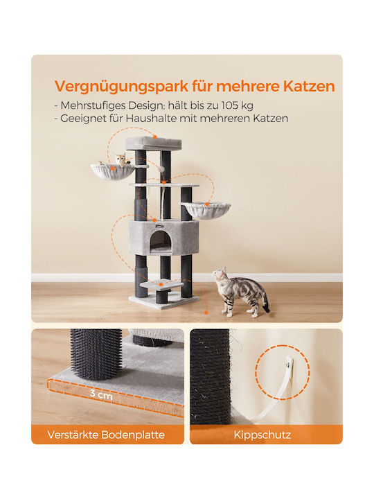 Feandrea Scratching Post Cat Trees Gray 50x50x160cm