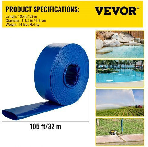Vevor YCFCXR1.5X1001SMXV0 Irrigation Hose Φ60 32m