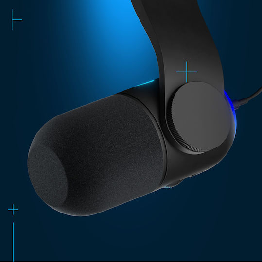 Logitech Yeticaster Gx Dynamic Rgb Gaming Mic Δυναμικό Μικρόφωνο USB Clip On για Φωνητικά σε Μπλε Χρώμα