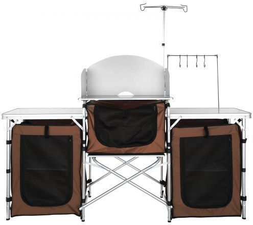 Vevor Aluminium Campingmöbel Für Camping Plegbares Schrank 174x176x46cm Braun