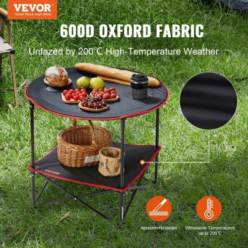 Vevor Τραπέζι Ατσάλινο για Camping Πτυσσόμενο Μαύρο