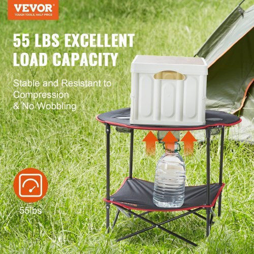 Vevor Τραπέζι Ατσάλινο για Camping Πτυσσόμενο Μαύρο
