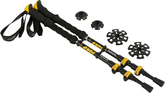 Ande Telescopice Baston de trekking din aluminiu 2 buc Negre