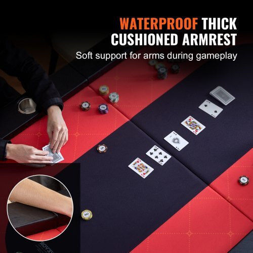 Vevor 10-Person Folding Poker Table with Cup Holders & Padded Rails 90" Oval Casino