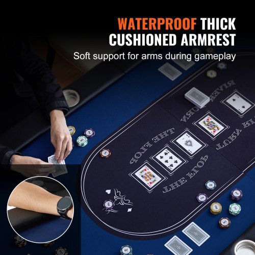 Vevor 72" Oval Casino 8-Person Folding Poker Table