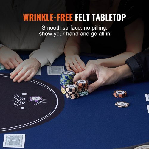 Vevor 84" Oval Casino 10-Person Folding Poker Table