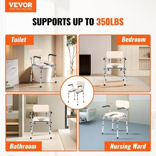 Vevor Toilettenstuhl mit Rückenlehne 5800ml WLKBS350BGRZ6CIGBV0