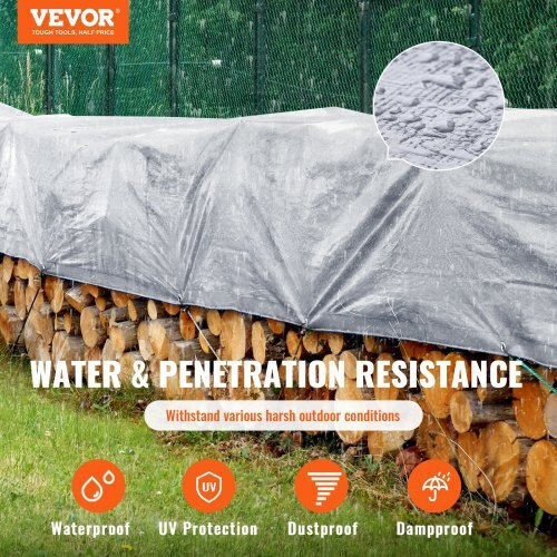 Vevor Waterproof Tarpaulin 6.096m. Silver
