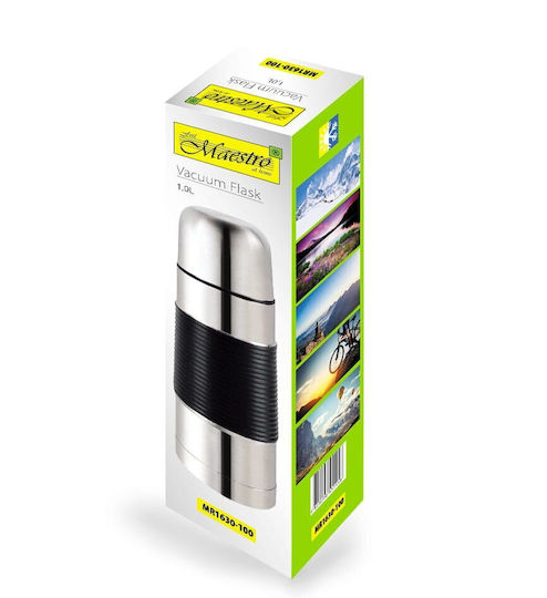 Maestro MR-1630 Μπουκάλι Θερμός Ανοξείδωτο 750ml Ασημί με Καπάκι-Κύπελλο