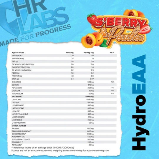 HR Labs EAAs 1500mg 540gr Super Fresh Oj