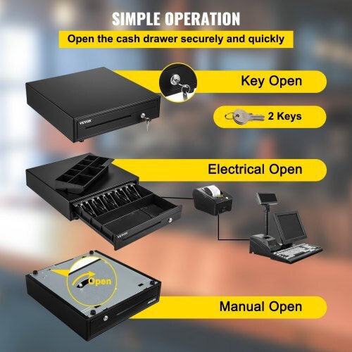 Vevor Cash Drawer with 8 Coin Slots and 5 Slots for Bills