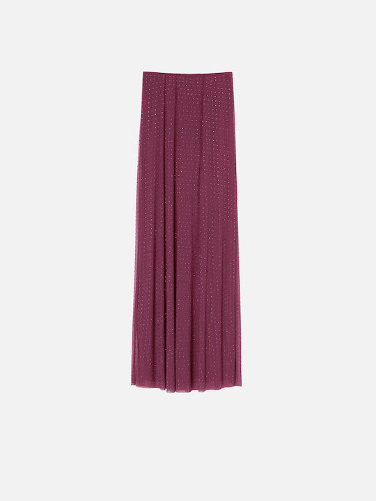 Pinko Maxi Skirt with Tulle Purple