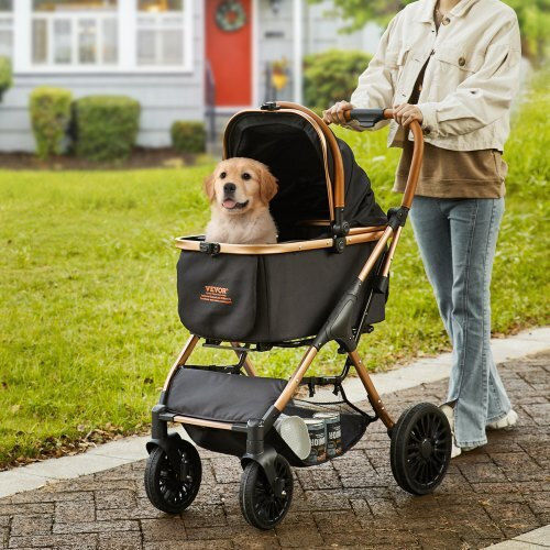 Vevor Pet Stroller 4 Wheels 30kg Black Cwtccgk4qdhdt793ev0