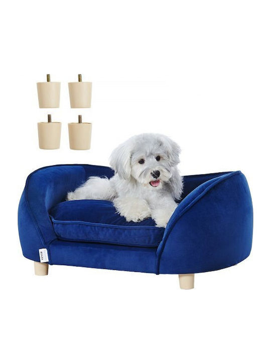 Vevor Pet Sofa Medium Size Dog Cat Soft Velvet Pet Sofa Load 81 Lbs Dark Blue