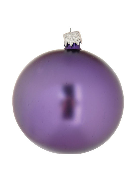 Μπάλα Γυάλινη Μωβ 8cm