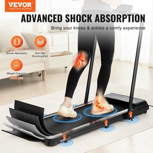 Vevor 2.5hp Laufband-Pad Elektrisch Faltbares Laufband für Fitnessstudio bis zu 120kg