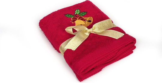 Dimcol Set Weihnachtliche Servietten Stoff Rot L90xB50cm. 2Stück