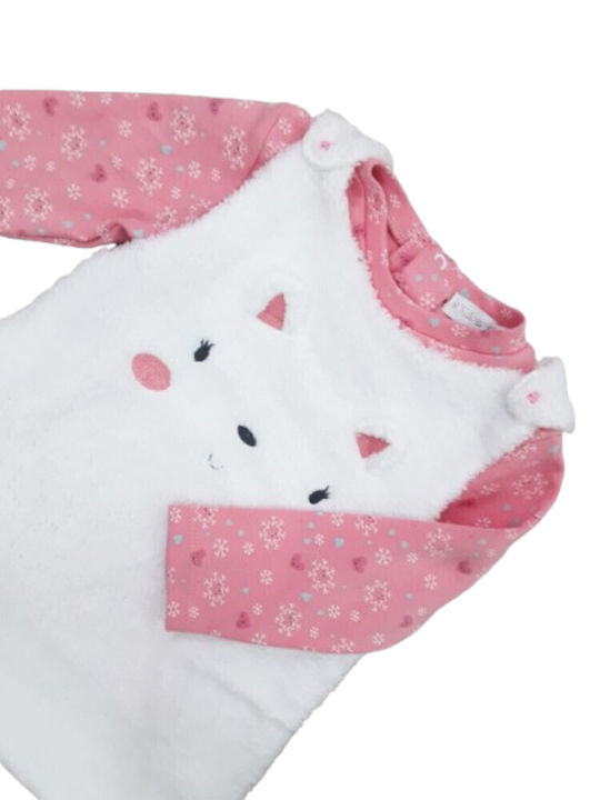 Rochie pentru Copii Mânecă lungă White, Pink