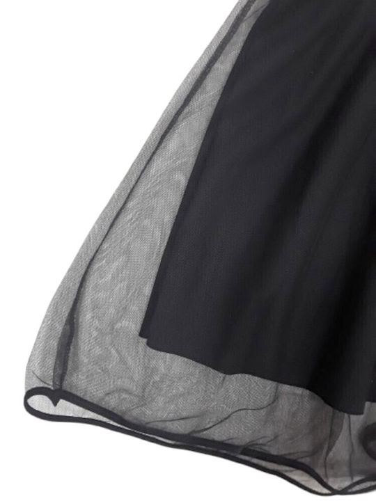 Children's Dress Sleeveless Tulle Black Rose