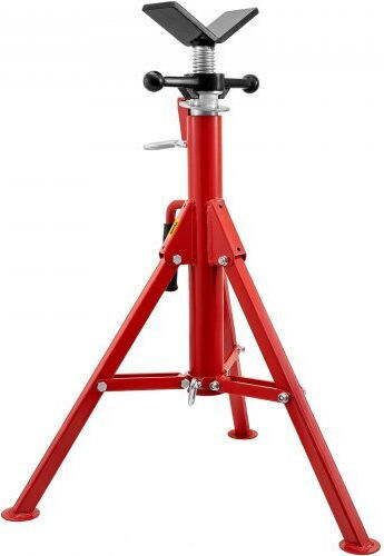 Vevor Βάση Σωλήνων V Head 1/8"-12" Ρυθμιζόμενο Ύψος 28"-52" Φορητή Ανθεκτική Βάση 2500 Lb Ανθρακοχάλυβας Gj1107sgj-vx00001v0