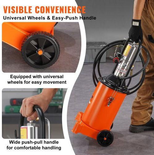 Vevor 12L Air-Operated Grease Pump Hose & Gun Portable Wheels Hyj3jldt0000xhuhbv0