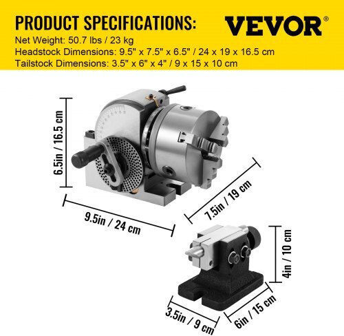 Vevor 5CFDT000000000001V0 Κεφαλή Φρέζας