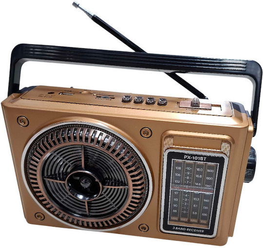 PX-101BT Cu baterie cu Bluetooth și USB Auriu