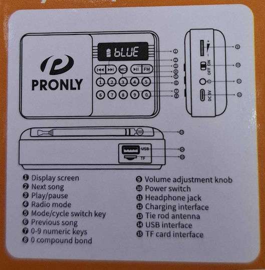 PR-808BT Преносимо Радио Презареждащо се с Bluetooth и USB Червен
