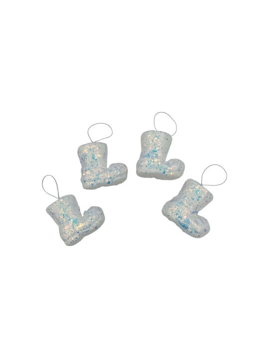Set Weihnachtsbaumschmuck Stiefel Kunststoff 4 Stück