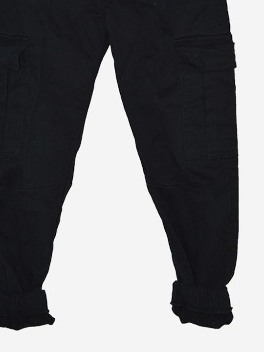 Kids' Cargo Fabric Pants Black