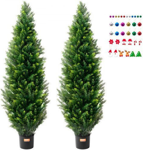 Set of 2 Artificial Cedar Trees 5' Vevor Indoor Outdoor Decoration UV Xsrgxjs60ycavomhcv0