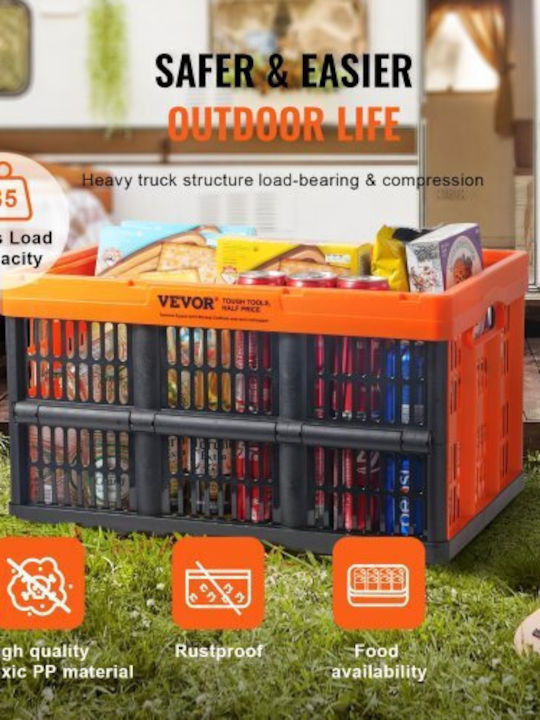 Vevor Plastic Storage Box with Lid Black 45lt 1pcs