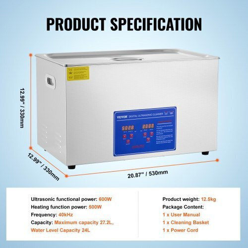 Vevor Ultraschallreiniger 30lt Edelstahl mit Digitalem Timer