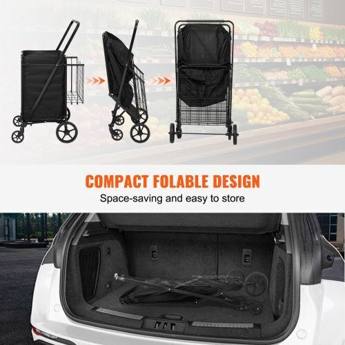 Shopping Trolley Black 11.176x11.176x11.176cm