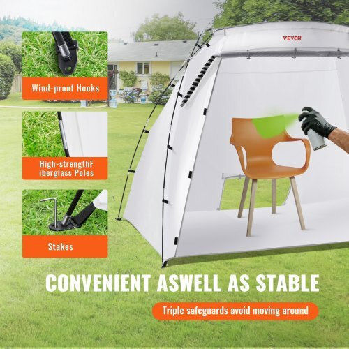 Φορητή Σκηνή Βαφής Vevor 7.5x5.2x5.2ft Δάπεδο & Δίχτυ Bxspq906262inuco9v0