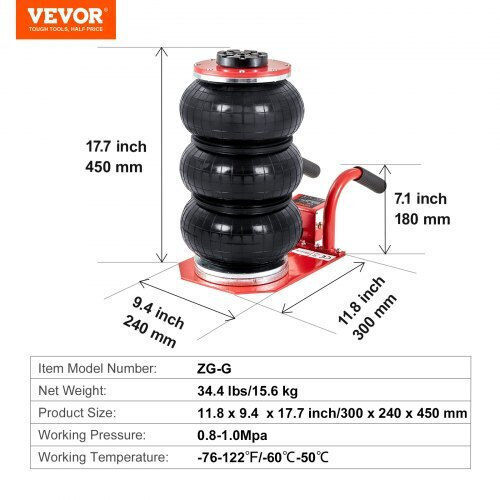 Air Powered Car Jack with Lifting Height up to 45cm and Maximum Pressure up to 3 Tons QNQJDSTSDB3T6FRDFV0