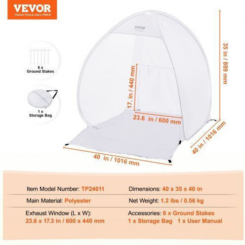 Portable Paint Booth Vevor 40x35x40 cm Bxspq403540in6ezvv0