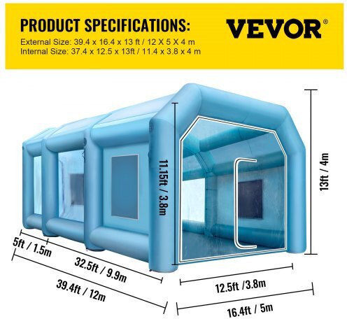 Vevor Lackierkabine Für Fahrzeuge Mit Gebläsen