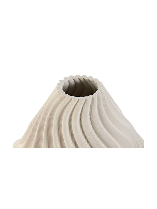 Home Esprit White Clay Modern Vase 22 X 22 X 26 Cm