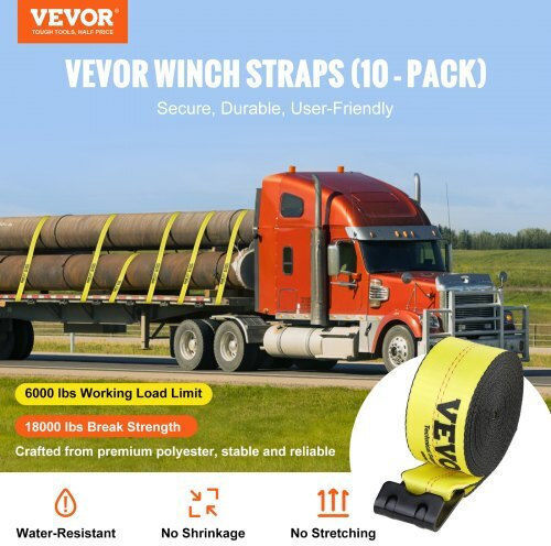 Σετ Ιμάντες Vevor 4"x40' 6000 Lbs 10τμχ Κίτρινο Pgjpdhs4inch4xszkv0